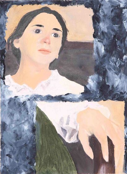 Particolari di \'Ricordo di un dolore\' di Giuseppe Pellizza da Volpedo. Copia eseguita da Adriana Finazzi - a Paint Artowrk by Adfi